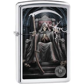 Zippo Lighter: Anne Stokes Grim Reaper - High Polish Chrome 78387
