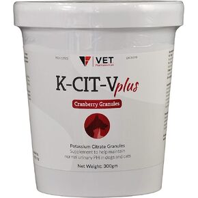 K CIT V Plus Cranberry Granules for Dogs and Cats - 300 gm Urinary pH Support