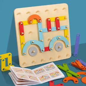 Montessori Toys for 2 3 4 Year Old,35 Pcs Alphabet Puzzle and Number Blocks Toys Set,Fine Motor Skills Toys for 2-5 Year Old,Toddler STEM Wooden Letters Pegboard Toy,Kids Gifts (Wooden)