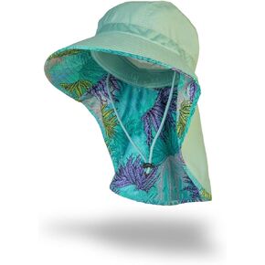 Mesh Sun Hat for Men & Women | Adjustable Strap & Neck Flap | Unisex Bucket Hat with UV Protection for Gardening, Fishing, Golfing, Beach, Outdoor Activities | UPF 50+ | Sea Weed