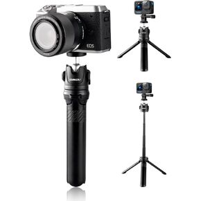 Lammcou Action Camera Selfie Tripod, Mini Handheld Tripod with 23cm Extension Pole & Tripod Mount for Go Pro Hero 11 10 9 8 7 Fusion Max Osmoaction Yi Insta-360 Actioncam Tripod