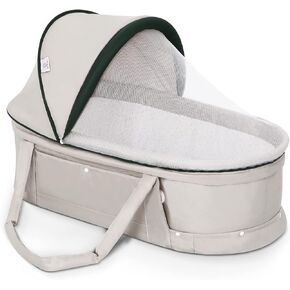 Travel Bassinet Portable Bassinet-Folding Baby Bassinet iin Bed Mini Travel Crib Infant Travel Bed with Mosquito Net and Canopy Lightweight Washable Foldable-Apricot