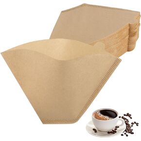 XINRUI 200 PCS #4 Cone Coffee Filter for Ninja Dual Brew Coffee Maker, Disposable 8-12 Cups Coffee Paper Filters Natural Brown Unbleached Coffee Filters for Pour Over and Drip Coffee Maker