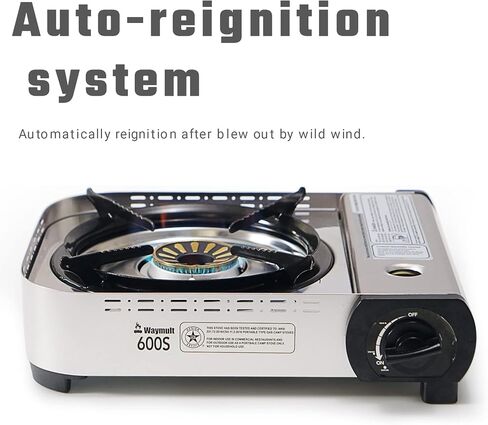 Portable Butane Stove 15000BTU Single Burner for Camping Cooking in Outdoor,Ultra-high Fire Double-Layer Windbreaker Brass Burner with Carrying Case in Saudi Arabia