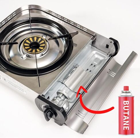 Portable Butane Stove 15000BTU Single Burner for Camping Cooking in Outdoor,Ultra-high Fire Double-Layer Windbreaker Brass Burner with Carrying Case in Saudi Arabia