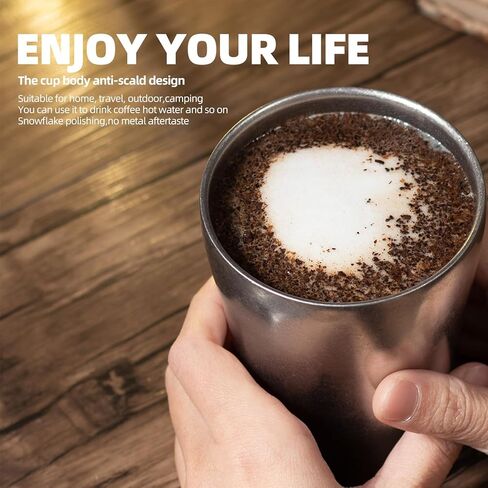 كوب قهوة من روك كلاود سعة 6 أونصة كوب تخييم مزدوج الجدار من الفولاذ المقاوم للصدأ معزول للسفر مع غطاء منزلق للحفاظ على السخونة والباردة in Kuwait