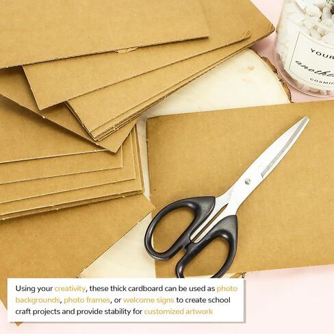 أوراق من الورق المقوى المموج مقاس 12.7 × 17.78 سم، 60 قطعة من الورق المقوى البني المسطح، مربعات من الورق المقوى السميك للتغليف والحرف الفنية التي تصنعها بنفسك in Kuwait