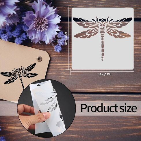 20 قطعة استنسل للرسم، قوالب استنسل لطلاء زهرة اليعسوب على شكل فراشة، استنسلات يدوية لنباتات الحيوانات قابلة لإعادة الاستخدام للرسم على القماش الخشبي لديكور الحائط المنزلي، نمط الحشرات in Kuwait