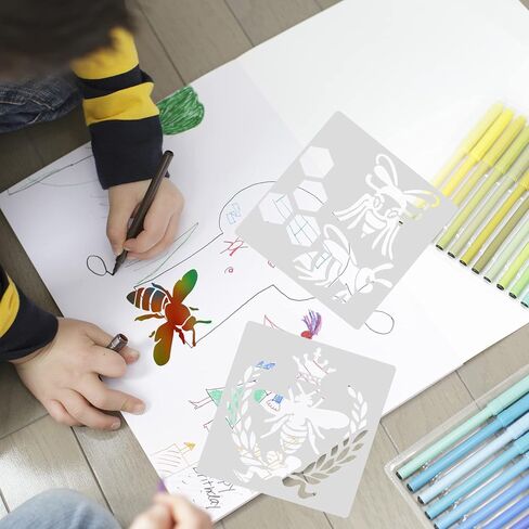 20 قطعة استنسل للرسم، قوالب استنسل لطلاء زهرة اليعسوب على شكل فراشة، استنسلات يدوية لنباتات الحيوانات قابلة لإعادة الاستخدام للرسم على القماش الخشبي لديكور الحائط المنزلي، نمط الحشرات in Kuwait