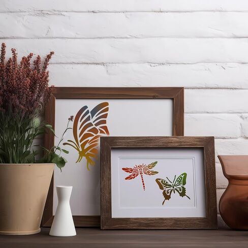 20 قطعة استنسل للرسم، قوالب استنسل لطلاء زهرة اليعسوب على شكل فراشة، استنسلات يدوية لنباتات الحيوانات قابلة لإعادة الاستخدام للرسم على القماش الخشبي لديكور الحائط المنزلي، نمط الحشرات in Kuwait