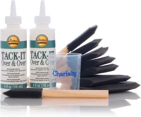 Tacky Glue for Crafts Accessory Bundle, Aleene's Tack It Over and Over Glue, 4 oz (2 Bottles), with 8 Assorted Foam Brushes and 100 ml Plastic Measuring Cup by Charisity, 11 Items in Saudi Arabia