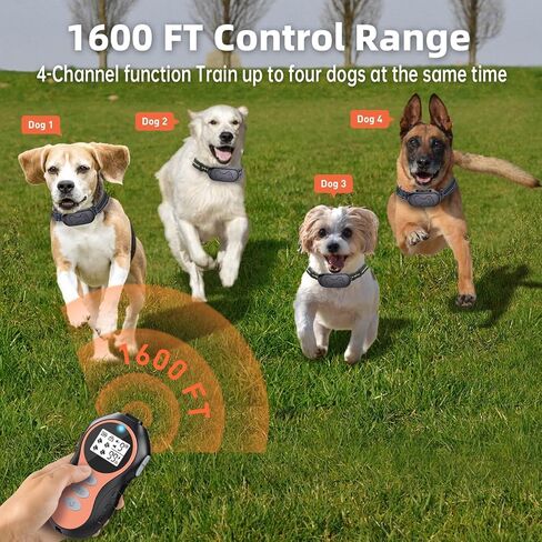 Dog Shock Collar for 2 Dogs, Dog Training Collar with Remote for Large Medium Small Dogs, Rechargeable E-Collar Waterproof Collars with 4 Training Modes Flashlight Beep Vibration and Shock - Orange in Kuwait