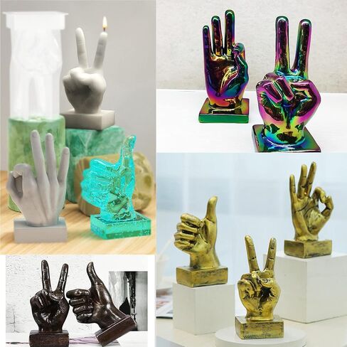 قوالب الراتنج حامل الشموع، قالب شمعة كبير ممتاز، قالب سيليكون لطيف لإصبع اليد من أجل الراتنج، قوالب راتنجات الإيبوكسي سيليكون لتزيين طاولة المنزل بنفسك in Kuwait