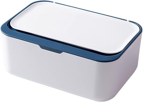 موزع مناديل مبللة، حامل صندوق تخزين مناديل الأطفال، حاوية مناديل مبللة مقاومة للغبار، حامل علبة مناديل مبللة مع غطاء يبقي المناديل طازجة للسيارة والمنزل والمكتب (أزرق) in Kuwait