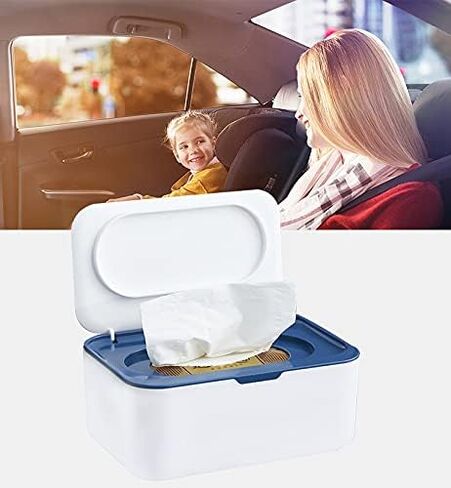 موزع مناديل مبللة، حامل صندوق تخزين مناديل الأطفال، حاوية مناديل مبللة مقاومة للغبار، حامل علبة مناديل مبللة مع غطاء يبقي المناديل طازجة للسيارة والمنزل والمكتب (أزرق) in Kuwait