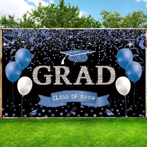 Trgowaul 2024 ديكورات التخرج فئة 2024 باللونين الأحمر والأسود، ديكورات التخرج لافتة تخرج تهنئة، لوازم حفلات التخرج للكلية/المدرسة الثانوية، ديكورات حفلات التخرج 2024 فتاة بوي in Kuwait
