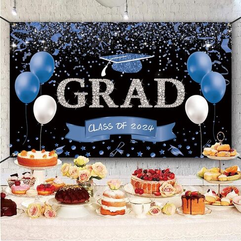 Trgowaul 2024 ديكورات التخرج فئة 2024 باللونين الأحمر والأسود، ديكورات التخرج لافتة تخرج تهنئة، لوازم حفلات التخرج للكلية/المدرسة الثانوية، ديكورات حفلات التخرج 2024 فتاة بوي in Kuwait