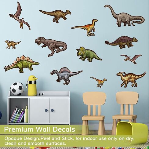 26 قطعة من ملصقات الحائط على شكل ديناصورات قابلة للتقشير واللصق، ملصقات جدارية على شكل ديناصور قابلة للإزالة، ديكور لغرفة الديناصورات للأطفال الأولاد، غرفة النوم، غرفة المعيشة، ديكور الفصل الدراسي in Kuwait