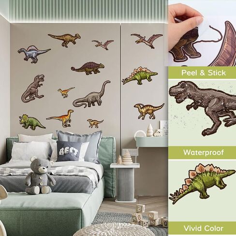 26 قطعة من ملصقات الحائط على شكل ديناصورات قابلة للتقشير واللصق، ملصقات جدارية على شكل ديناصور قابلة للإزالة، ديكور لغرفة الديناصورات للأطفال الأولاد، غرفة النوم، غرفة المعيشة، ديكور الفصل الدراسي in Kuwait
