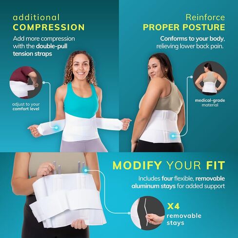 BraceAbility Plus Size 3XL دعامة الظهر لعلاج السمنة - XXXL حزام دعم قطني كبير وطويل للسمنة وآلام أسفل الظهر لدى الرجال والنساء ذوي الوزن الزائد أو الثقيل أو الزائد (يناسب 55 "-61") in Saudi Arabia
