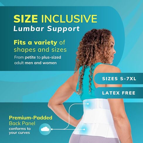 BraceAbility Plus Size 3XL دعامة الظهر لعلاج السمنة - XXXL حزام دعم قطني كبير وطويل للسمنة وآلام أسفل الظهر لدى الرجال والنساء ذوي الوزن الزائد أو الثقيل أو الزائد (يناسب 55 "-61") in Saudi Arabia