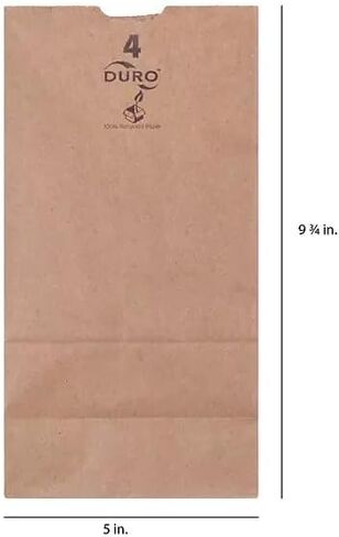#4 أكياس ورقية بنية - 25 عبوة، مقاس 9.75 × 5 × 3 بوصة، أكياس هدايا صغيرة بدون مقابض، أكياس كرافت، أكياس ورقية صغيرة الحجم بدون مقابض للأعمال الصغيرة، مستلزمات الحفلات، ورق كبير عالي التحمل in Kuwait