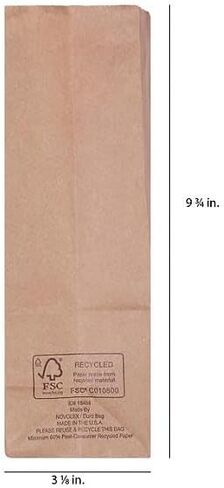 #4 أكياس ورقية بنية - 25 عبوة، مقاس 9.75 × 5 × 3 بوصة، أكياس هدايا صغيرة بدون مقابض، أكياس كرافت، أكياس ورقية صغيرة الحجم بدون مقابض للأعمال الصغيرة، مستلزمات الحفلات، ورق كبير عالي التحمل in Kuwait