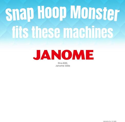 طوق Snap Hoop Monster لـ Janome (8 × 14 بوصة) للتطريز المغناطيسي للتطريز الآلي in Saudi Arabia