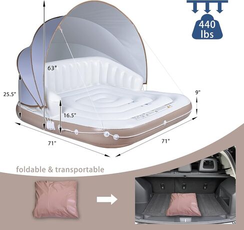 Canopy Island, 71" X 71" Canopy Island Pool Float with SPF50+ Retractable Detachable Sunshade, Pool Float with 2 Built-in Cup Holders, Canopy Island Inflatable Lounge Load 440lbs in Saudi Arabia
