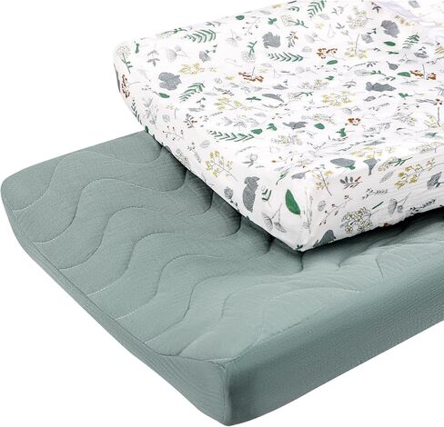 أغطية وسادات تغيير الحفاضات للأطفال، غطاء وسادة طاولة تغيير الحفاضات من الموسلين، ملاءات مبطنة لتغيير الحفاضات للفتيات، أغطية طاولات تغيير الحفاضات ناعمة ومسامية in Kuwait