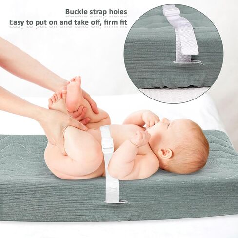 أغطية وسادات تغيير الحفاضات للأطفال، غطاء وسادة طاولة تغيير الحفاضات من الموسلين، ملاءات مبطنة لتغيير الحفاضات للفتيات، أغطية طاولات تغيير الحفاضات ناعمة ومسامية in Kuwait