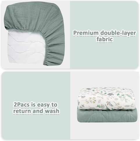 أغطية وسادات تغيير الحفاضات للأطفال، غطاء وسادة طاولة تغيير الحفاضات من الموسلين، ملاءات مبطنة لتغيير الحفاضات للفتيات، أغطية طاولات تغيير الحفاضات ناعمة ومسامية in Kuwait