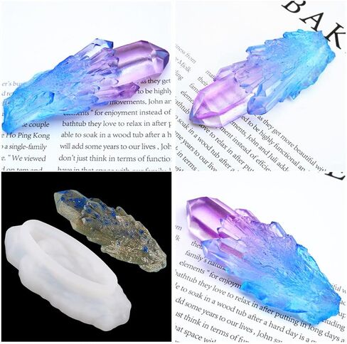 FineInno 8 PCS Crystal Resin Molds, Crystal Cluster Silicone Molds for Resin, Druzy Gem Molds, Iceberg Epoxy Molds for Making Jewelry, Isomalt, Candles in Saudi Arabia