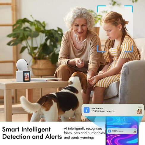 كاميرا مراقبة واي فاي 2K - كاميرا منزلية ذكية، اتصال ثنائي الاتجاه، رؤية ليلية، كشف الحركة، رعاية كبار السن والأطفال، مراقبة الحيوانات الأليفة، بطاقة SD والتخزين السحابي in Kuwait