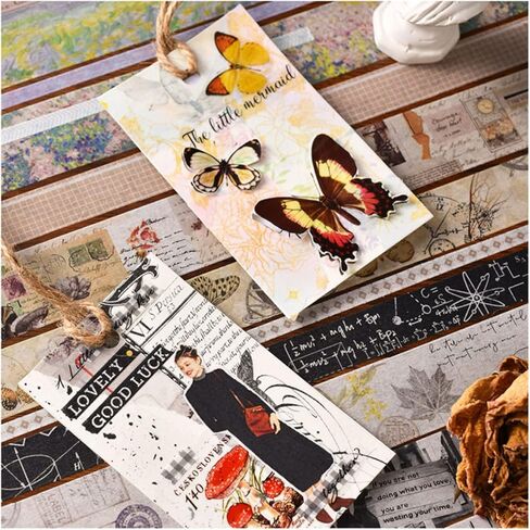 مجموعة شريط واشي عتيق 20 لفة، شريط لاصق زخرفي عتيق بعرض 25/20/15/10/5 مم لحديقة الزهور العتيقة لمستلزمات سجل القصاصات (أسود وأبيض) in Kuwait