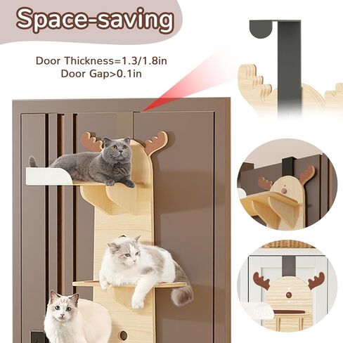 4-Levels Door Hanging Cat Climber Tree,Vertical Cat Tower for Door Mounted Cat Tree, Easily Hangs on Any Door for Endless Feline Fun (59" H X 14"W) in Kuwait