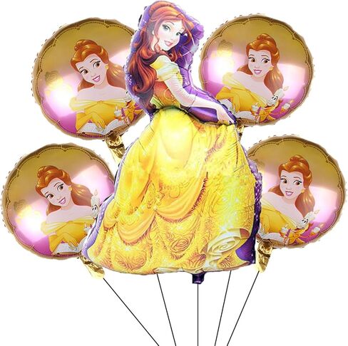 Princess Foil Balloons Party Supplier 5PCS Princess Belle Party Decorations For Girl’s Birthday Baby Shower Princess Themed Party in Saudi Arabia