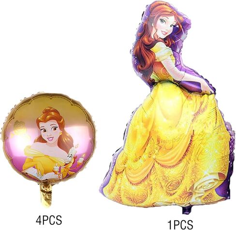 Princess Foil Balloons Party Supplier 5PCS Princess Belle Party Decorations For Girl’s Birthday Baby Shower Princess Themed Party in Saudi Arabia