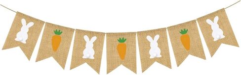 S SNUOY الملونة سعيد عيد الفصح راية زينة عيد الفصح الرايات الأرنب أرنب عيد الفصح الجزرة معلقة الخيش راية الربيع ديكور الطرف in Kuwait