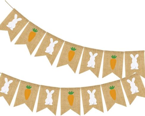 S SNUOY الملونة سعيد عيد الفصح راية زينة عيد الفصح الرايات الأرنب أرنب عيد الفصح الجزرة معلقة الخيش راية الربيع ديكور الطرف in Kuwait