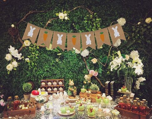 S SNUOY الملونة سعيد عيد الفصح راية زينة عيد الفصح الرايات الأرنب أرنب عيد الفصح الجزرة معلقة الخيش راية الربيع ديكور الطرف in Kuwait