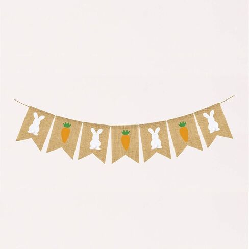 S SNUOY الملونة سعيد عيد الفصح راية زينة عيد الفصح الرايات الأرنب أرنب عيد الفصح الجزرة معلقة الخيش راية الربيع ديكور الطرف in Kuwait