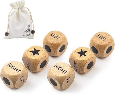6 قطع من نرد الألعاب في المنتصف الأيسر والأيمن مقاس 1 بوصة مع حقيبة برباط وصندوق تخزين، سهلة التخزين والحمل، مريحة للسفر in Kuwait