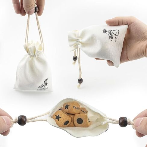 6 قطع من نرد الألعاب في المنتصف الأيسر والأيمن مقاس 1 بوصة مع حقيبة برباط وصندوق تخزين، سهلة التخزين والحمل، مريحة للسفر in Kuwait