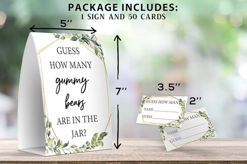 خمن كم عدد الدببة الصمغية الموجودة في الجرة، ألعاب استحمام الطفل الخضراء، حمام الطفل ذو الطابع الأخضر - لافتة واحدة و50 بطاقة (GES11) in Kuwait