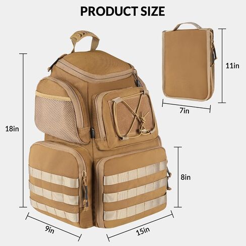 Tactical Range Backpack for Handguns and Ammo, Gun Cases Bag with 3 Pistol Carrying Cases for Hunting Shooting in Saudi Arabia