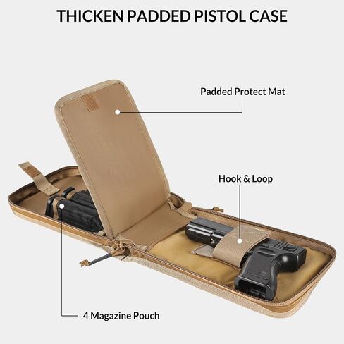 Tactical Range Backpack for Handguns and Ammo, Gun Cases Bag with 3 Pistol Carrying Cases for Hunting Shooting in Saudi Arabia