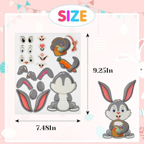 36 قطعة من ملصقات FairyLee لعيد الفصح تصنع وجهًا، ملصقات حيوانات لأنشطة الفصول المدرسية العائلية، اصنع ملصقاتك الخاصة مع نمط خروف الأرنب والخنزير والفرخ من أجل لوازم حفلات عيد الفصح in Kuwait