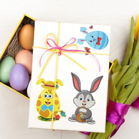 36 قطعة من ملصقات FairyLee لعيد الفصح تصنع وجهًا، ملصقات حيوانات لأنشطة الفصول المدرسية العائلية، اصنع ملصقاتك الخاصة مع نمط خروف الأرنب والخنزير والفرخ من أجل لوازم حفلات عيد الفصح in Kuwait