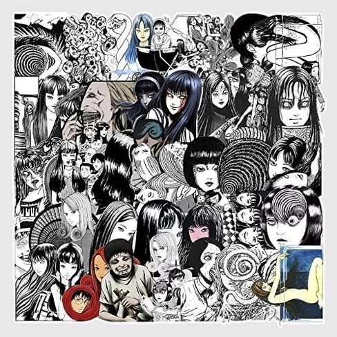 50 قطعة ملصق الرعب الهزلي أبيض وأسود اليابان أنيمي تومي سكيت التوضيح الأمتعة المحمول ملصقات مقاومة للماء طفل in Kuwait